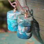Natural Turquoise Earrings, Turquoise And Copper..