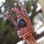 Copper Ring, Wire Wrapped Copper Lapis Lazuli Nest..