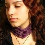 Victorian Lace Hand Knitted Choker Collar Gothic..