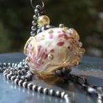 Rose Necklace Artist Lampwork Bead Victorian..