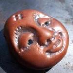 Handmade Polymer Clay Smiling Face Focal Bead..