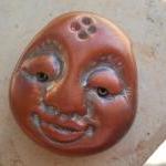 Handmade Polymer Clay Smiling Face Focal Bead..