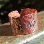 Ahava Copper Handforged Patina Rustic Ring Love..