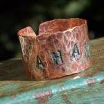 Ahava Copper Handforged Patina Rustic Ring Love..