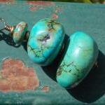 Rustic Turquoise Necklace, Gemstones And Brass,..